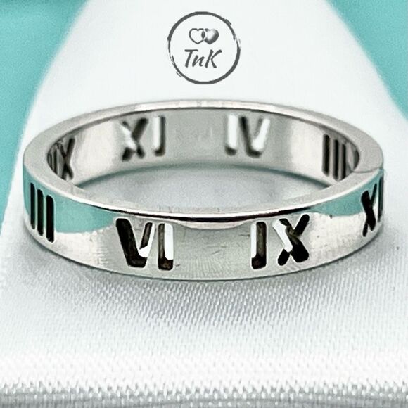 TIFFANY & Co. Open Atlas Narrow Ring - 529 Silver - sz 6 - Picture 1 of 14